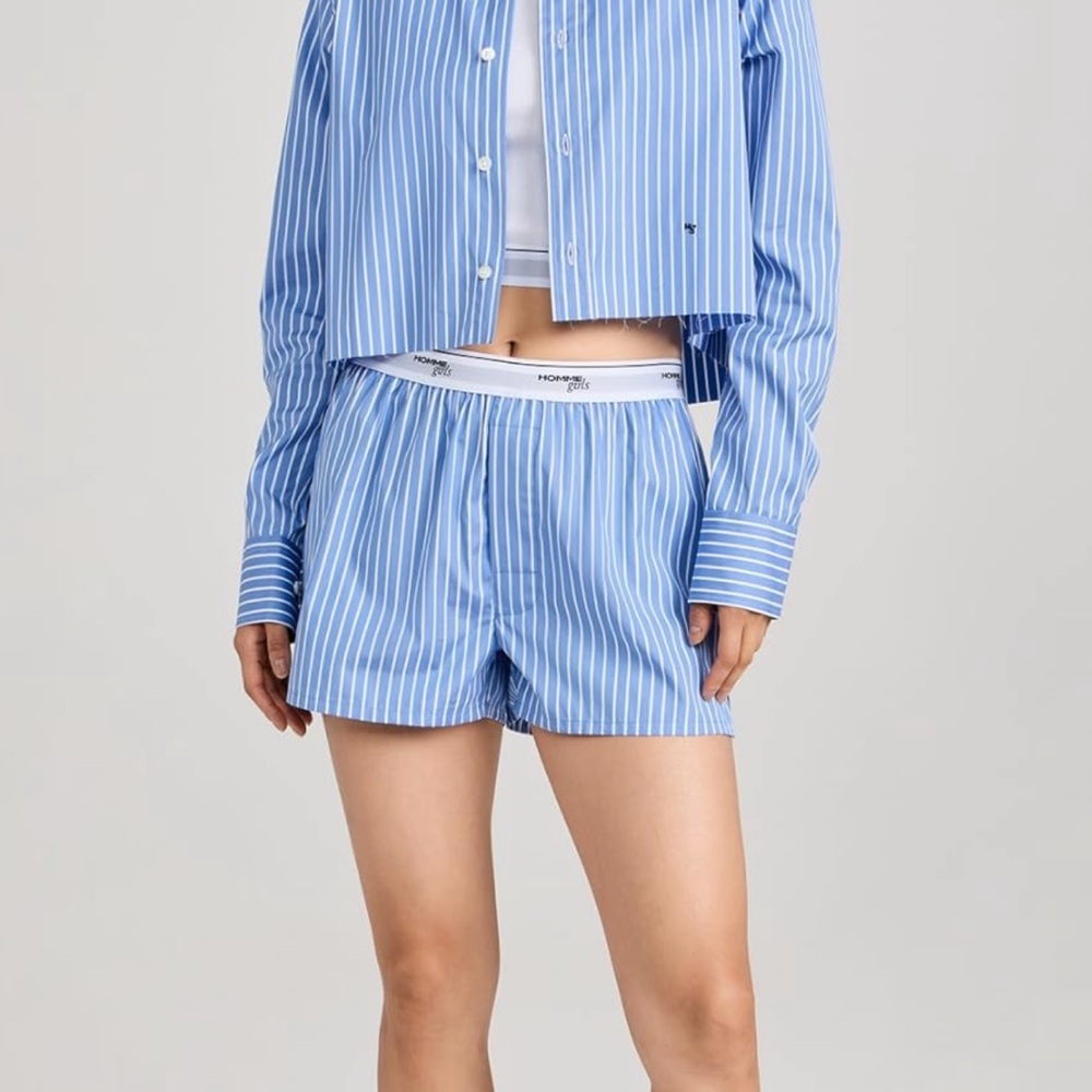 Blue Striped boxer shorts